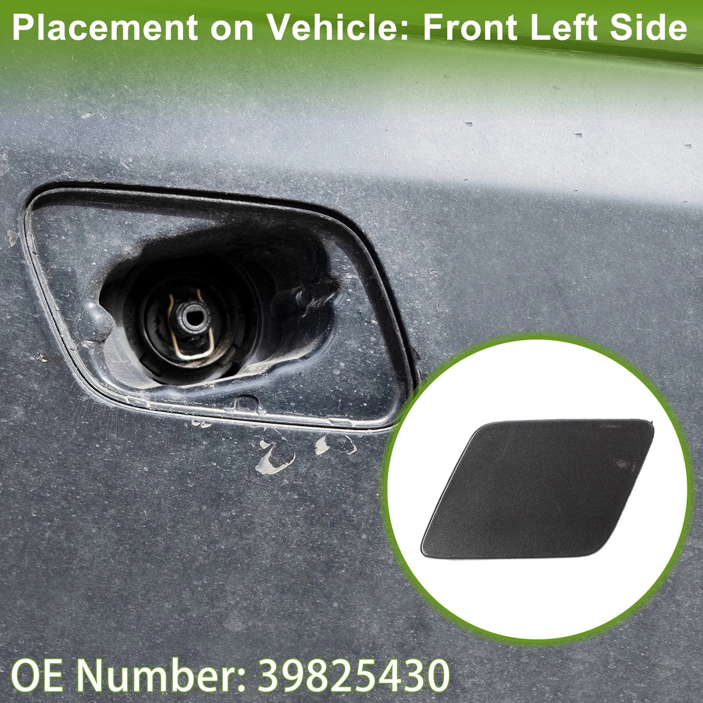 Front Left Washer Nozzle Cover for Volvo XC90 (2016-2020) Dark Gray