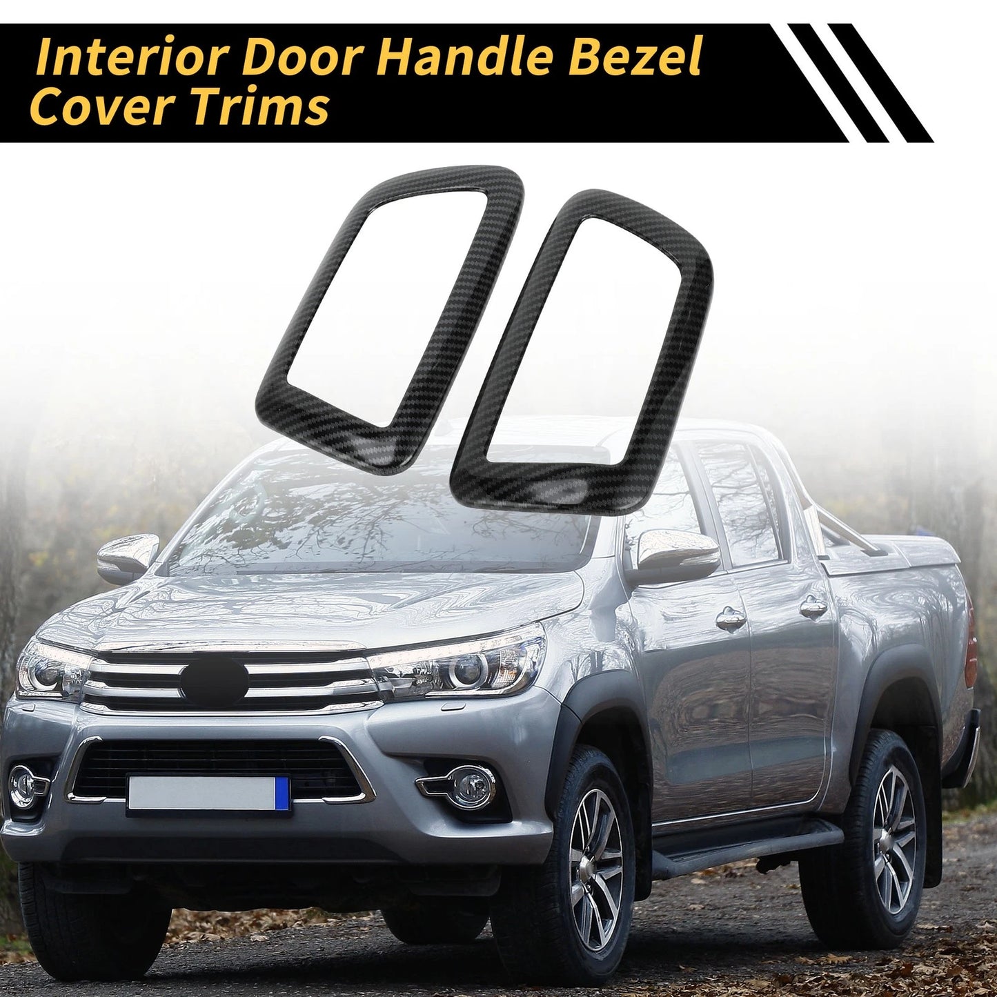 Set Fiber Door Handle Bezel Cover Trims for Toyota Tacoma (2016–2023)