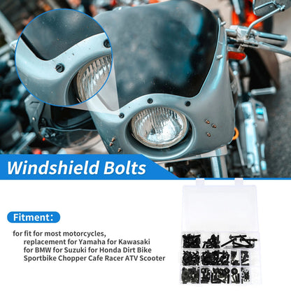 Windshield Bolts for Honda Dirt Bike Aluminum Rubber Black