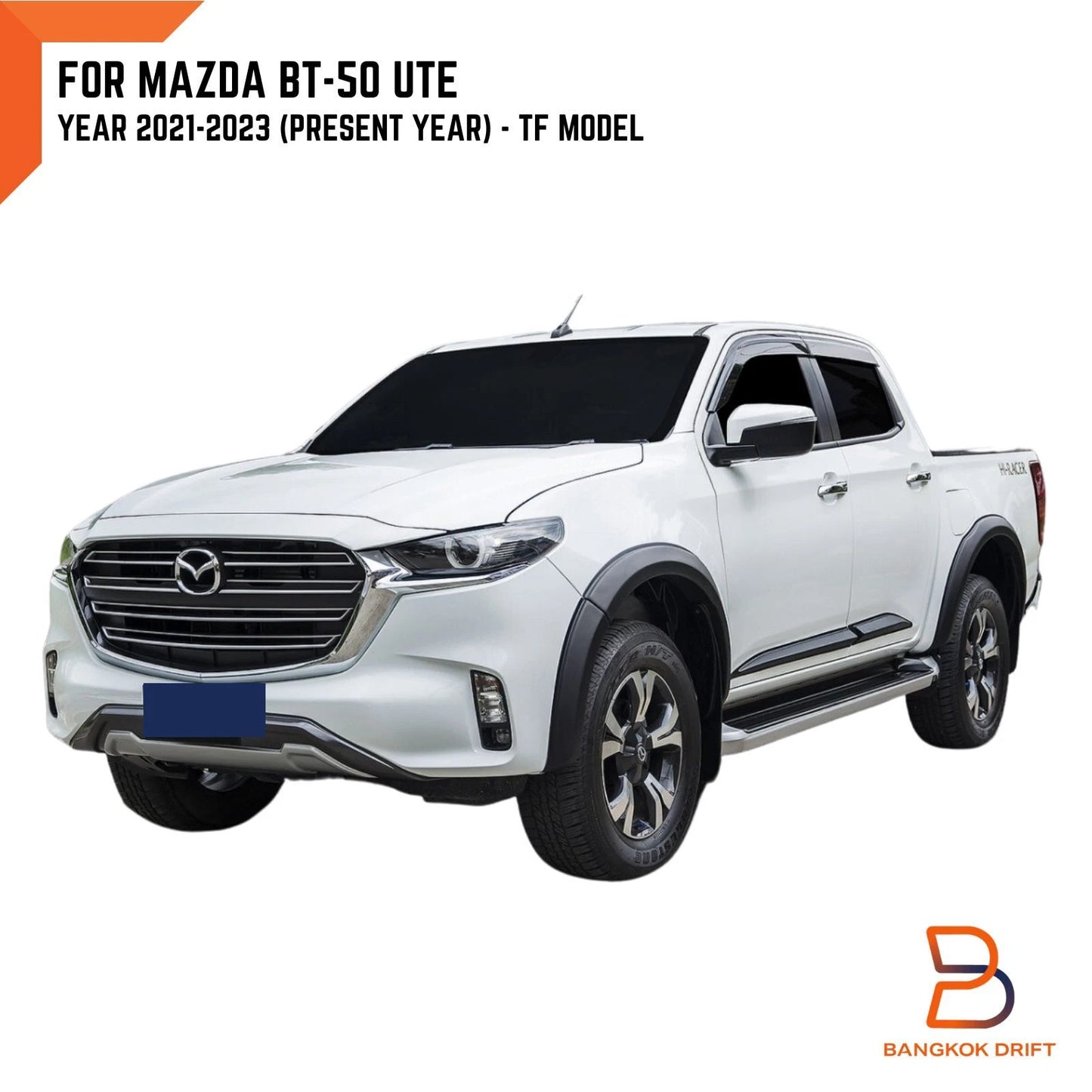 Matte Black OEM Style Side Door Cladding for Mazda BT-50 (2021-2023)