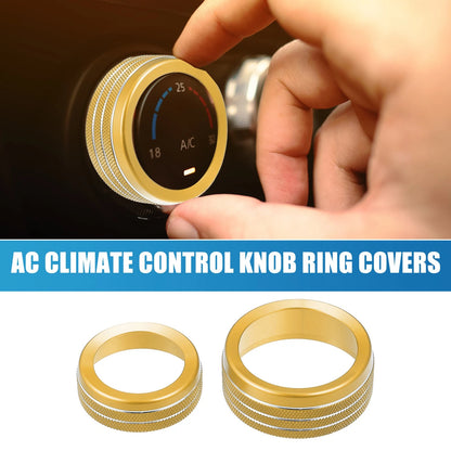 AC Radio Switch Knob Cover Decal for Dodge Durango (2014-2020) - Gold Tone (3x)