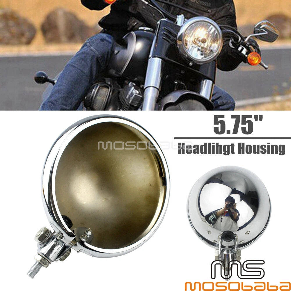 5.75" Chrome LED Headlight Housing for Harley Chopper Bobber