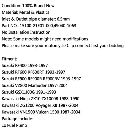 Fuel Gas Pump for Suzuki RF400/600/900, VZ800, GSX1100G, Kawasaki Ninja (1994-2001)