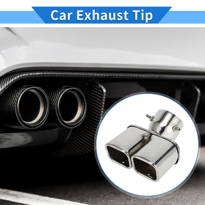 Exhaust Tip / Square Curved Slant Cut Dual / for Toyota Prado GDJ/TRJ150