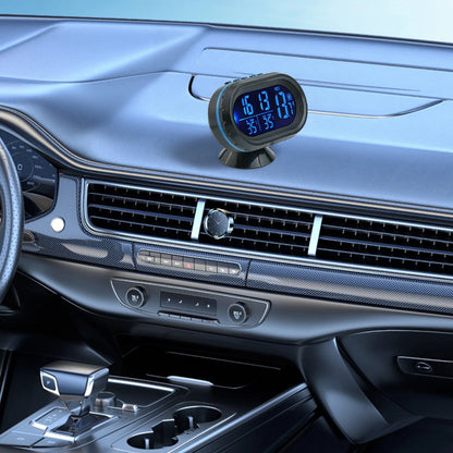 Compact Car Dashboard Digital Clock Thermometer and Voltage Meter