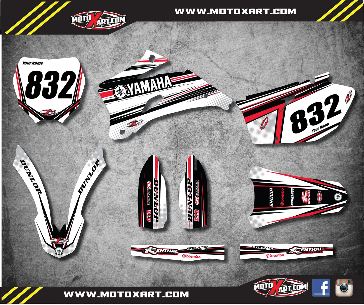 YZF450 2009 Custom Graphics Decals Stickers - Ripper Style (2009)
