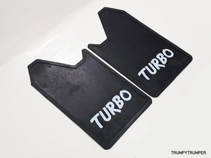 Turbo 4x4 Off-Road Mud Flaps Splash Guards for Universal Car Truck Black Rubber