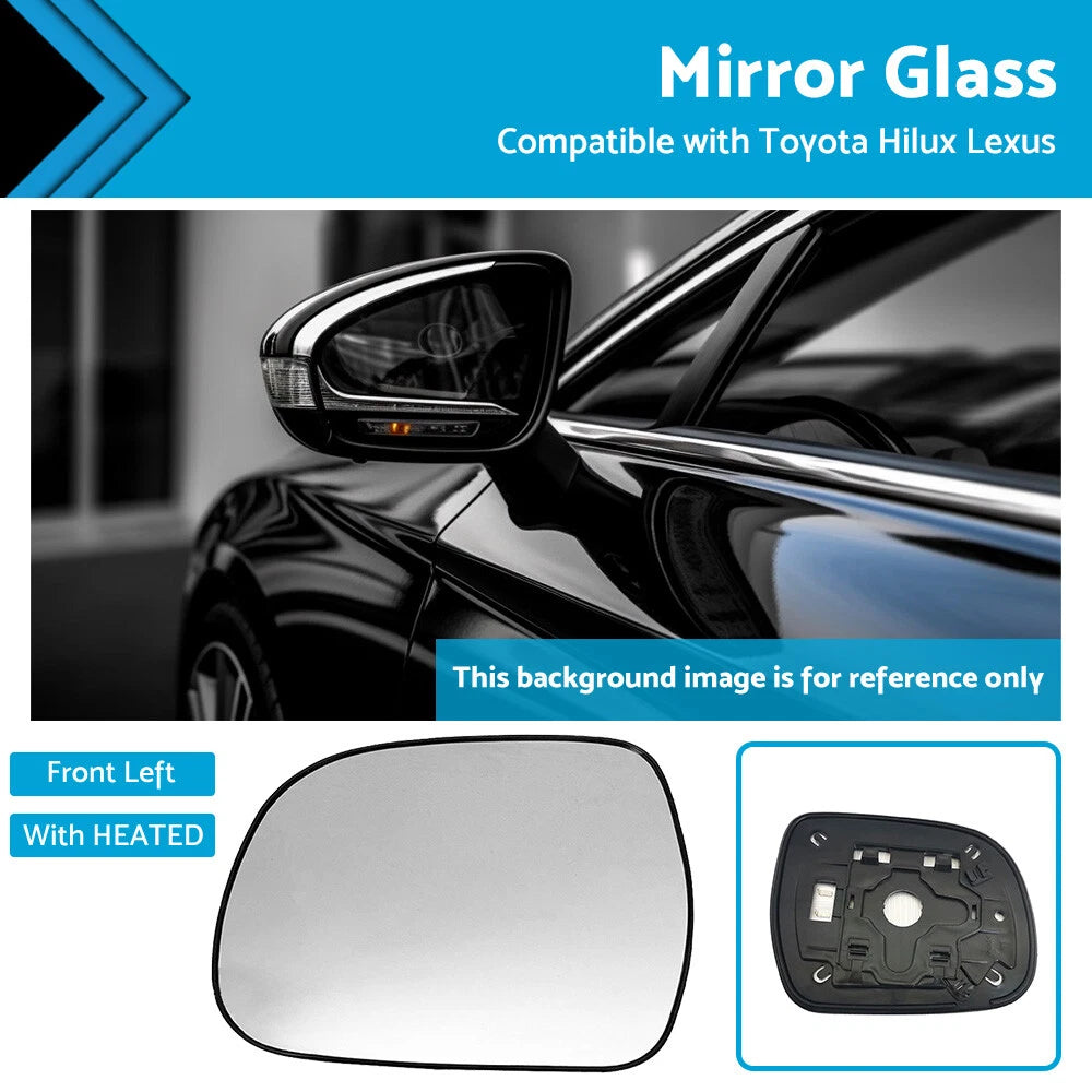Heated Convex Left Side Mirror Glass for Lexus RX300 RX330 Toyota Hilux