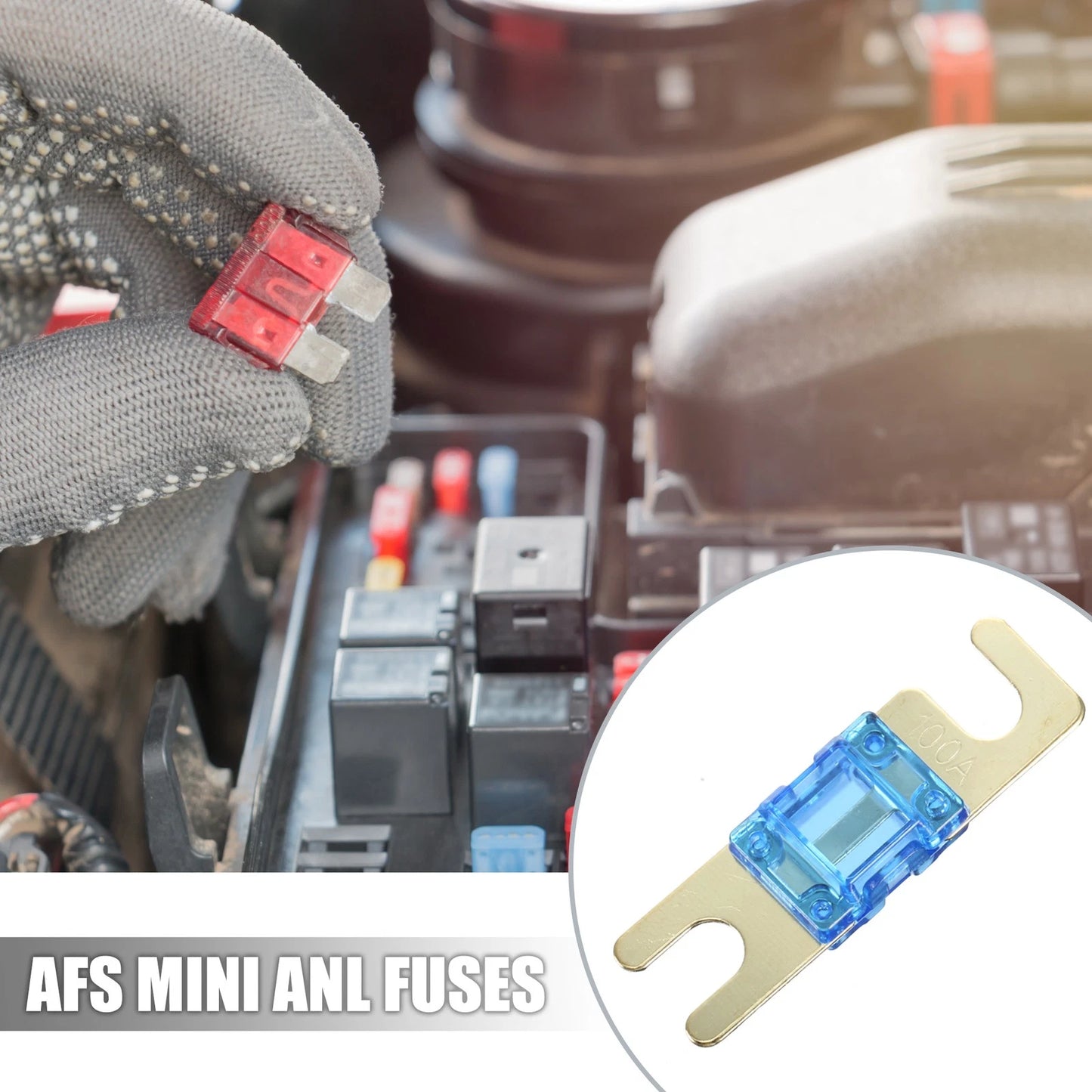 6 x 100A AFS Mini ANL Fuses for Car Truck Motorcycle Boat Audio