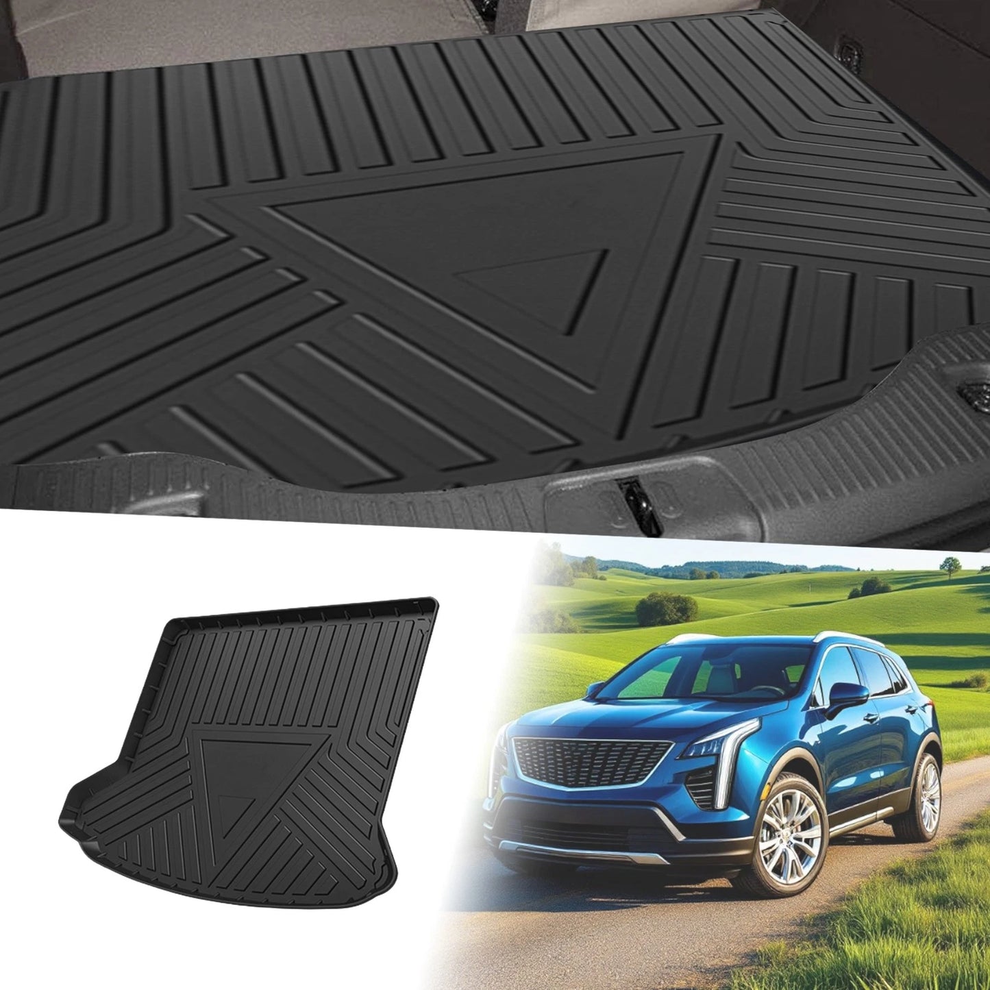 Flat Face Cargo Liner Rear Trunk Mat for Jeep Wrangler (2021-2024) 1 Pc