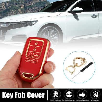 Key Fob Case for Honda Accord, Civic - 5 Button Remote Control, Black