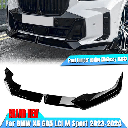 3 x Front Bumper Spoiler Lip Kit for BMW X5 G05 LCI M Sport (2023-2024)