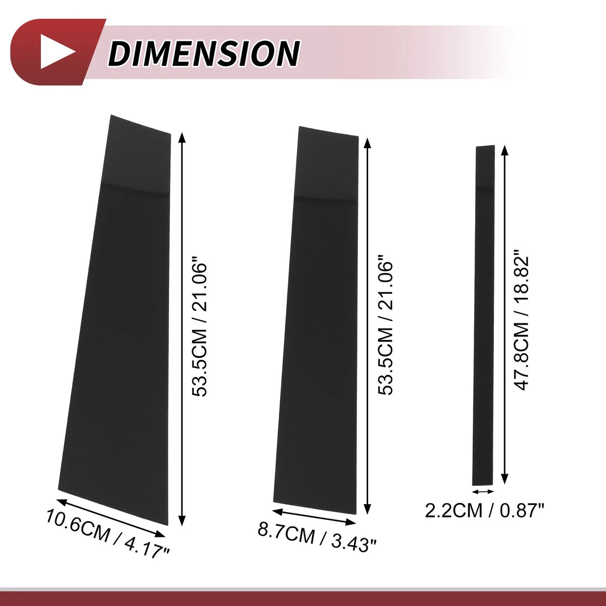 6 Pcs Door Pillar Window Trim for Nissan Titan (2004-2015) Black