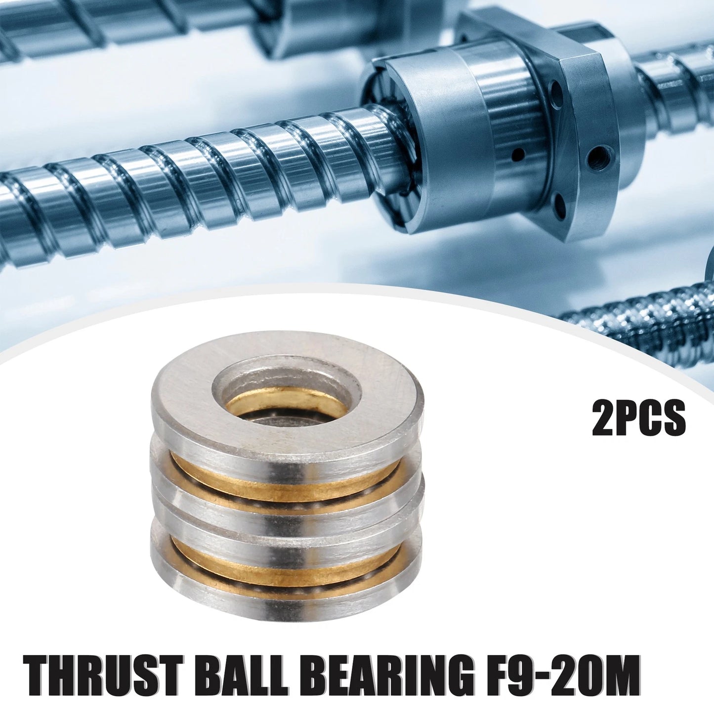 2 x Car Thrust Ball Bearing 9x20x7mm Single Row Roller with Washers for Car