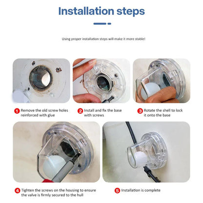Boat Scupper Valve Anti-Backflow with Built-In Filter for All Boats