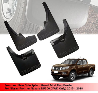 4 x Splash Guards for Nissan Navara NP300 (2015-2018)