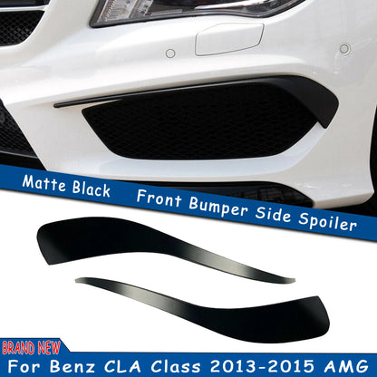 2 x Matte Front Bumper Spoilers for Mercedes Benz W117 CLA250 CLA45 (2013-2015)