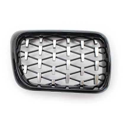 Shiny Black Diamond Front Grill for BMW E36 3 Series (1997-1999)