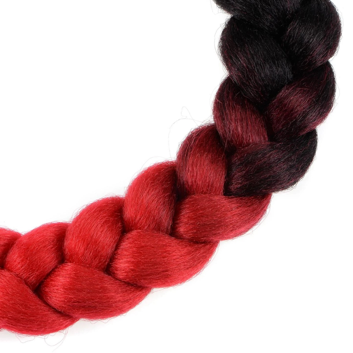 Helmet Decor Pigtail Gradient Braid Hair Suction Cup for Motorcycle Red Black