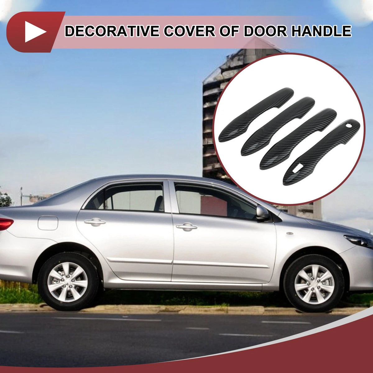 4 x Car Door Handle Cover Black ABS for Toyota Camry (2018–2024)