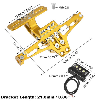 License Bracket Universal Fender Eliminate Gold Tone for Motorcycle