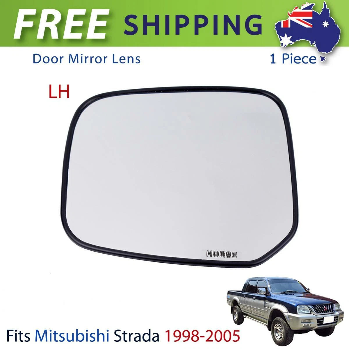 Side Mirror Glass Lens Left Fits Mitsubishi L200 Strada Pickup Truck 1998-05 New