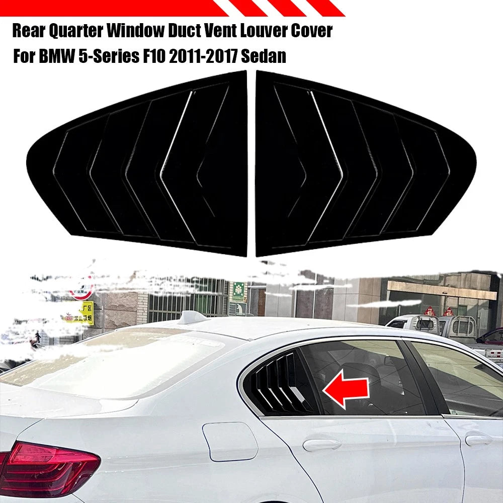 4DR Rear Side Window Louver Shutter Vent Cover for BMW 5-Series (2011–2017)