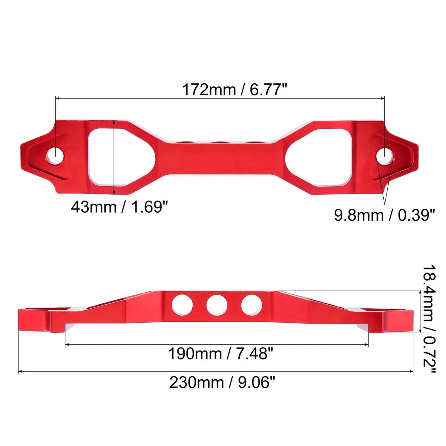190mm Red Aluminum Alloy Battery Tie Down Bracket for Honda Civic (1996-2000)