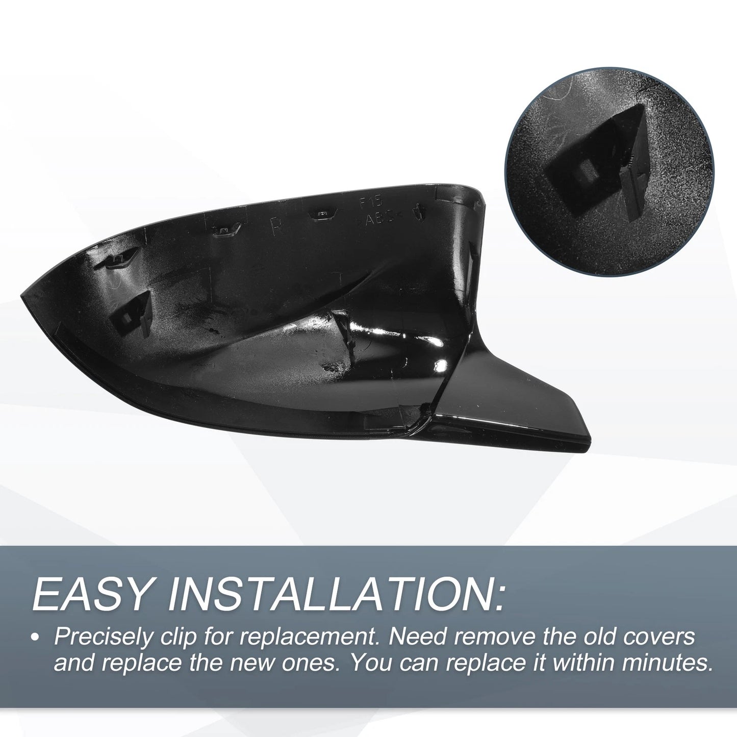 Gloss Black Door Mirror Cover Caps for BMW X3 F25, X4 F26, X5 F15, X6 F16