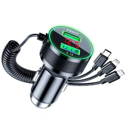 150W USB Car Charger Adapter Fast Charge 3in1 for Xiaomi OnePlus Phone