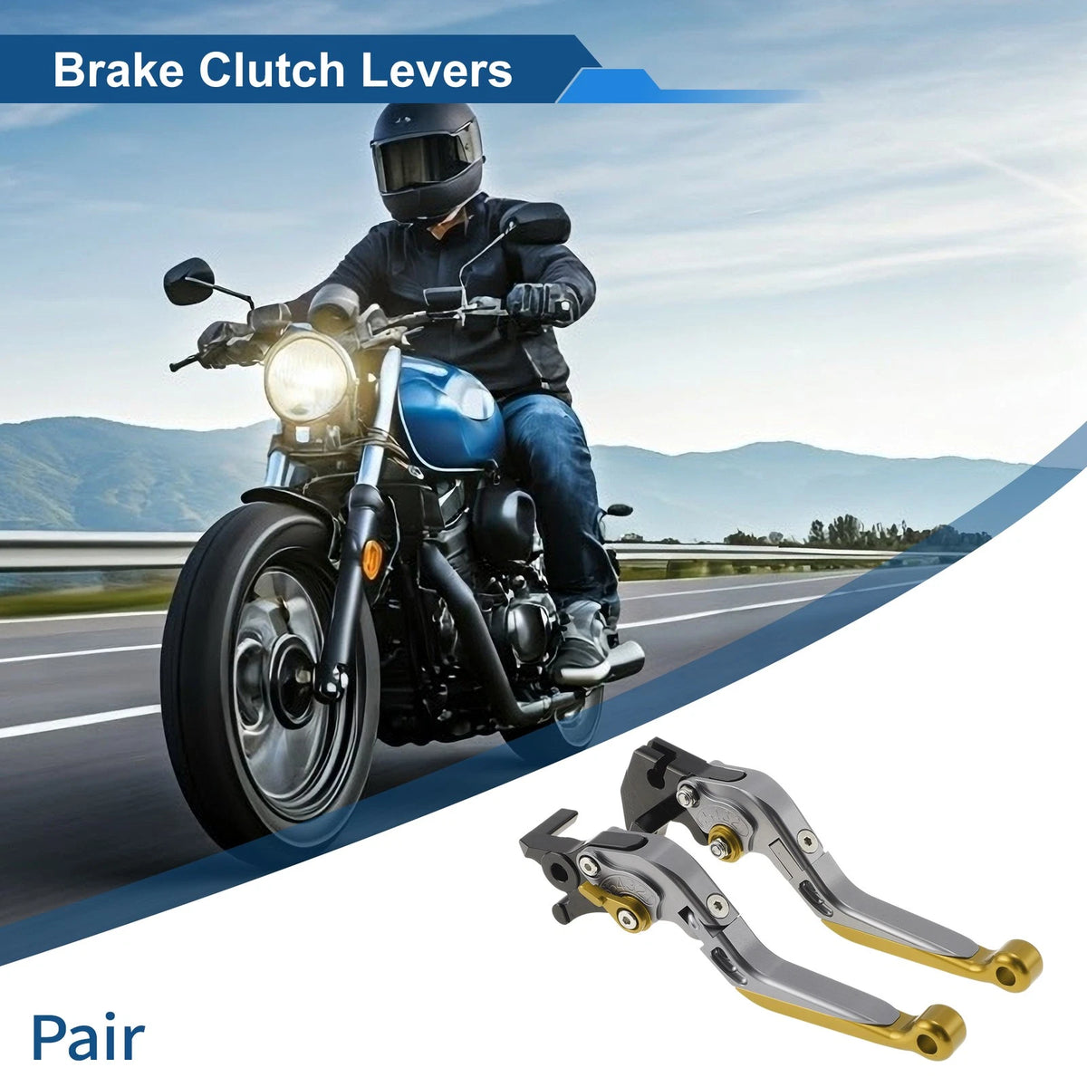 Adjustable Short/Long Brake Clutch Levers for Yamaha MT125 Titanium Gold Tone