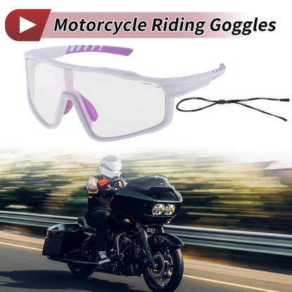 Set Motorcycle Riding Goggles Purple Lens White Purple Frame for Motorcycle