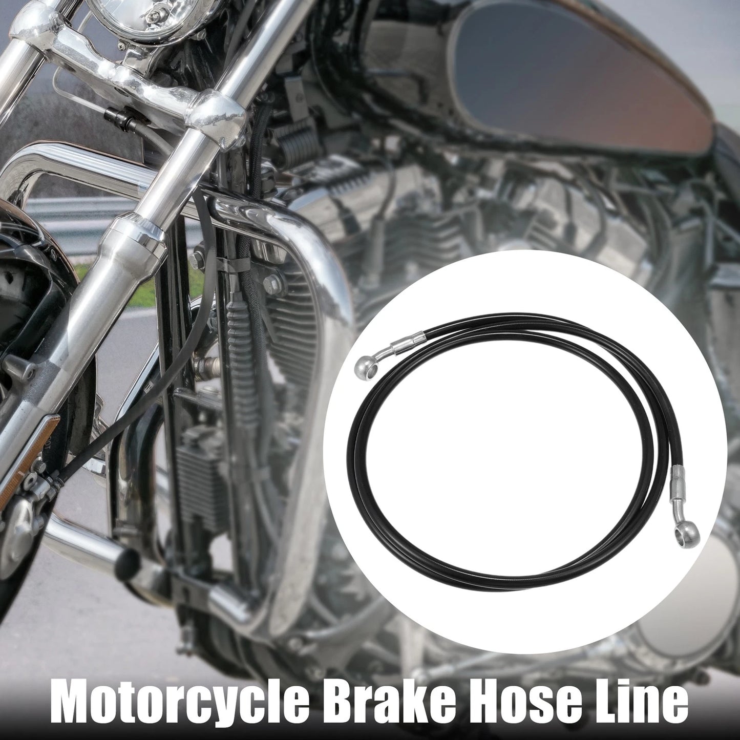 Brake Hose 150cm Hydraulic Brake Line Oil Hose Black for Motorcycle