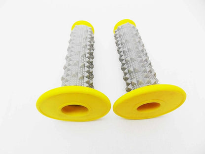 Yamaha MX Enduro Trail Forseti Yellow Grey Diamond Handlebar Grip Set