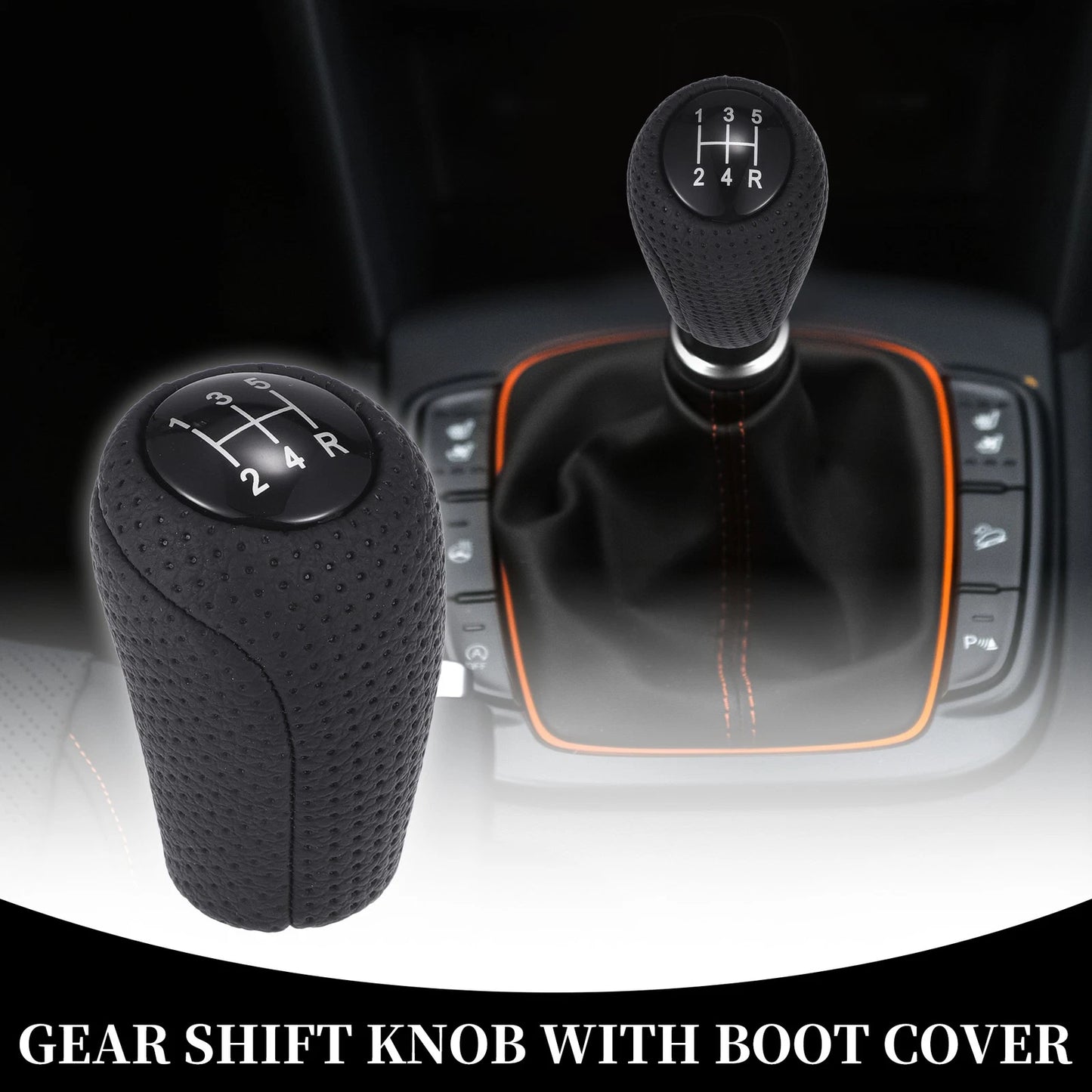 5 Speed Manual Gear Shift Knob for Mazda 626 (1993-2002) Black Plastic Leather