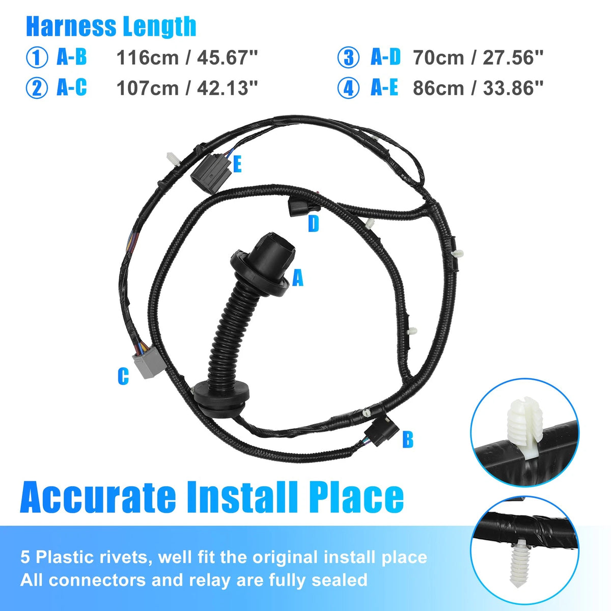 Rear Left Door Harness w/Connector for Ford F150 Crew Cab (2009-2014)