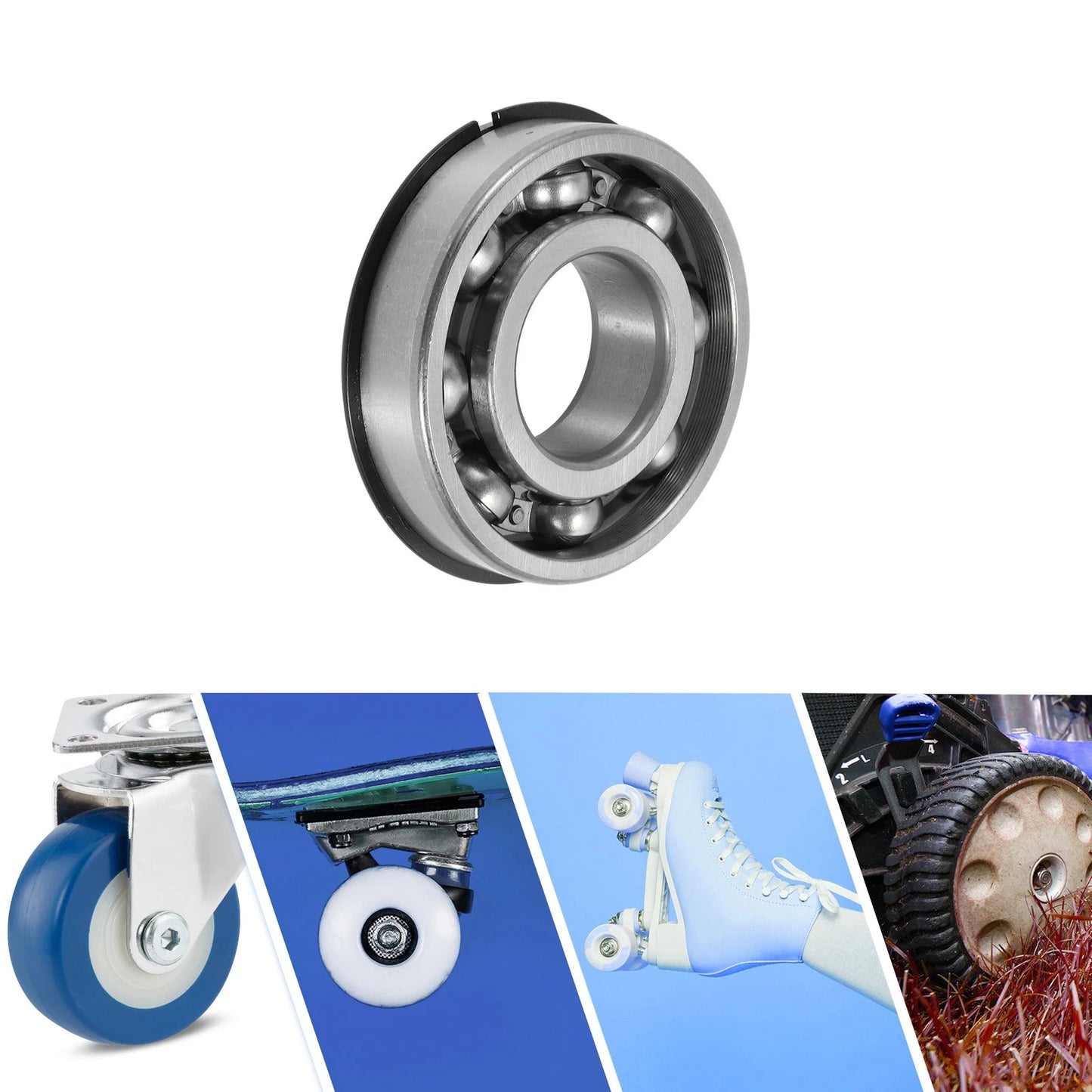 35x80x21mm Deep Groove Ball Bearings 1 Pc Silver Tone