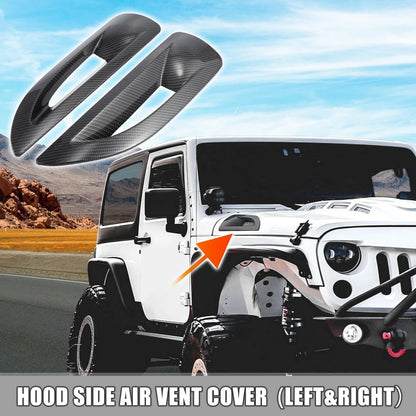 Hood Side Air Vent Covers for Jeep Wrangler JK JKU Unlimited Rubicon (2007-2017)