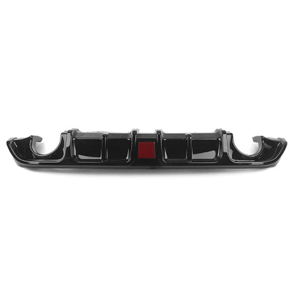 Rear Bumper Diffuser Lip for Infiniti Q60 (2017-2022) Gloss Black W/Light