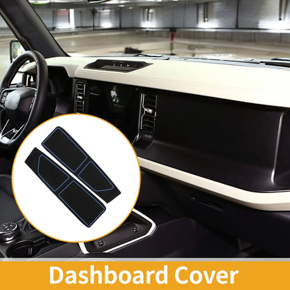 Dashboard Cover for Ford Bronco Accessories 2021-2024 Black Blue 1 Set