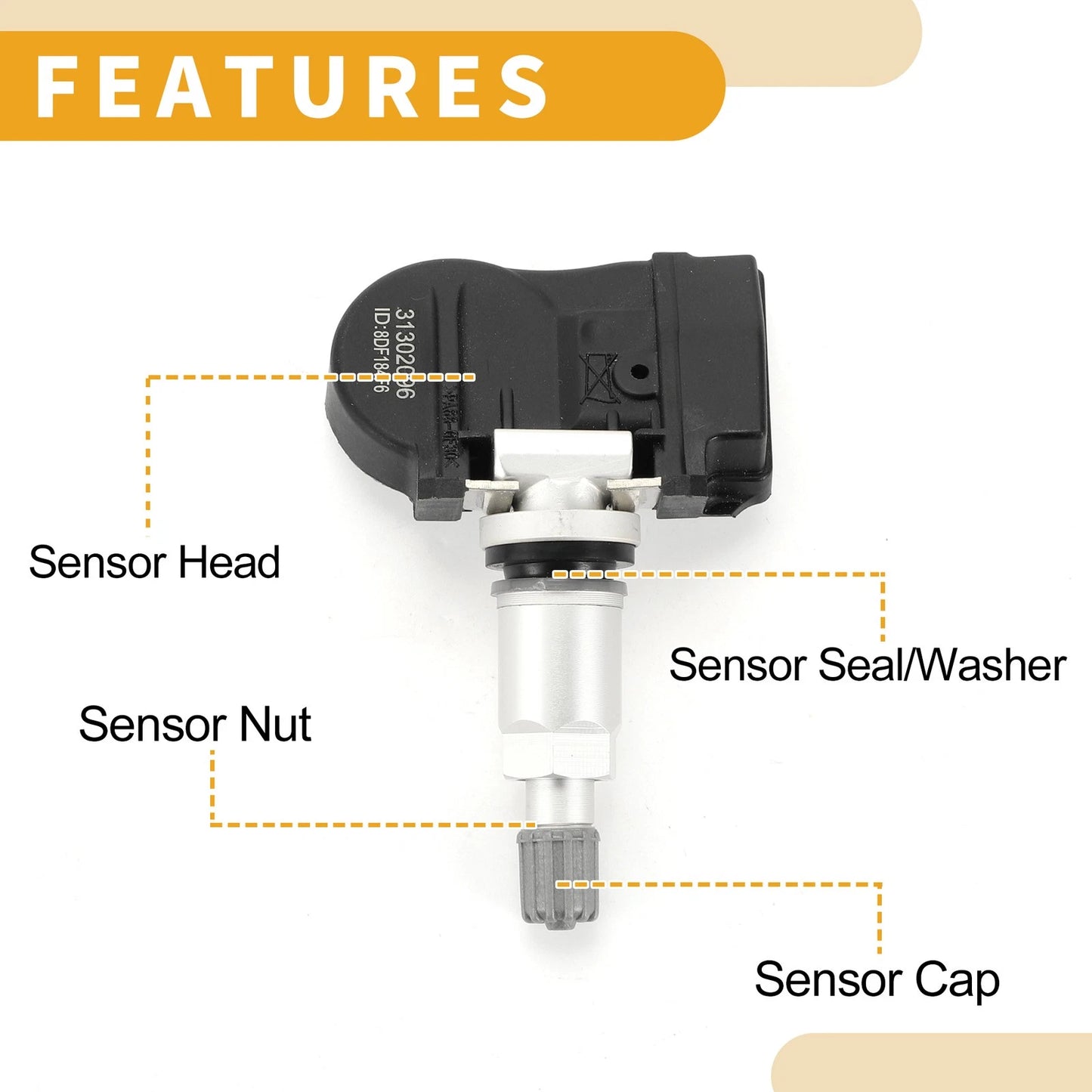 Tire Pressure Sensor 433MHz for Volvo S60 (2011-2018) 1 x Pc