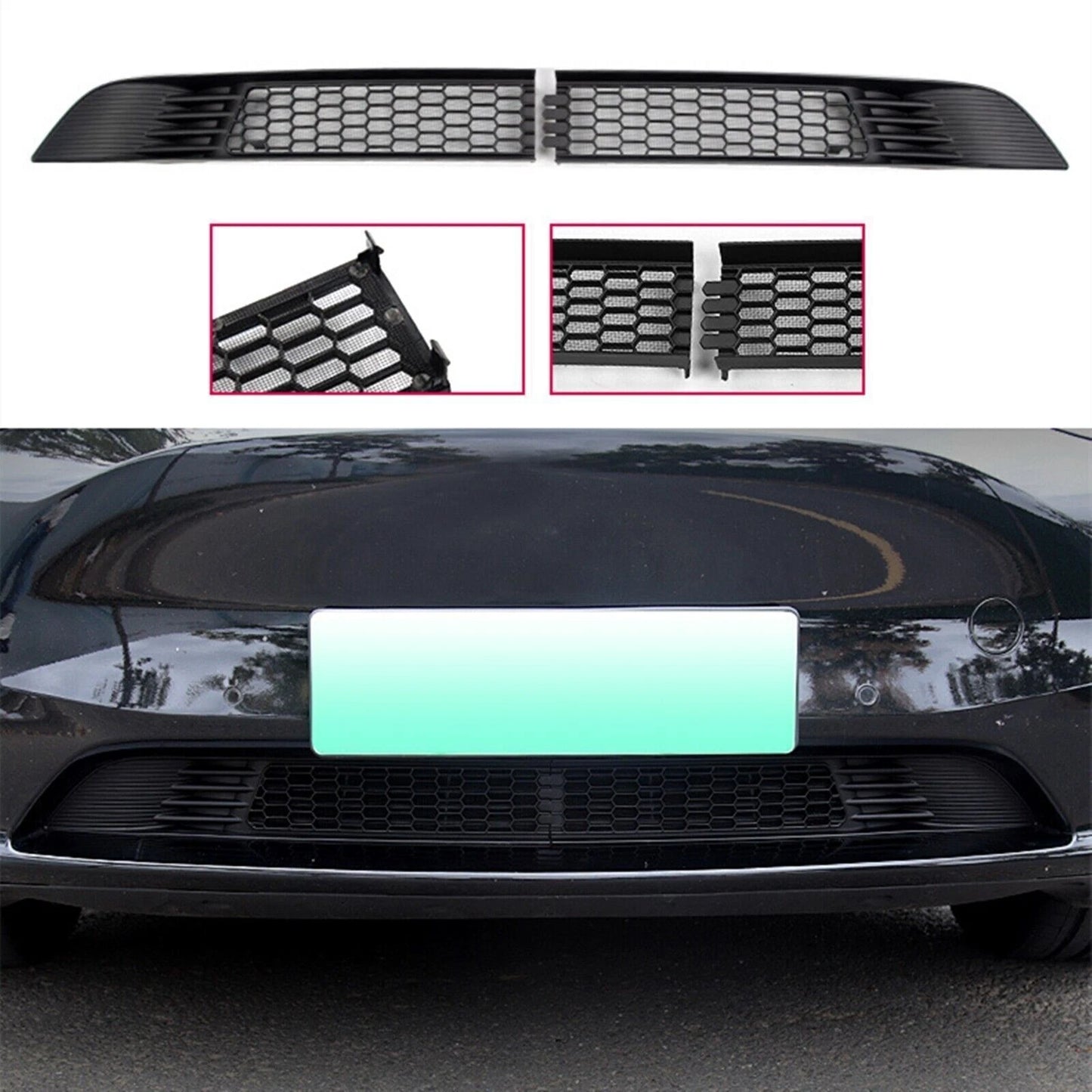 2 x Front Bumper Grille Insect Nets for Tesla Model Y (2020-2025)