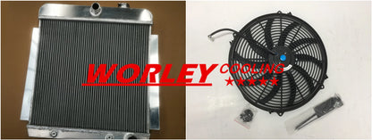 3-Row Aluminum Radiator & Fan for 1955-1959 Chevy Pickup Truck (1955-1959)