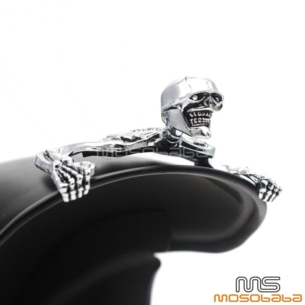 Skull Skeleton Headlight Visor Ornament for Harley Dyna Bobber
