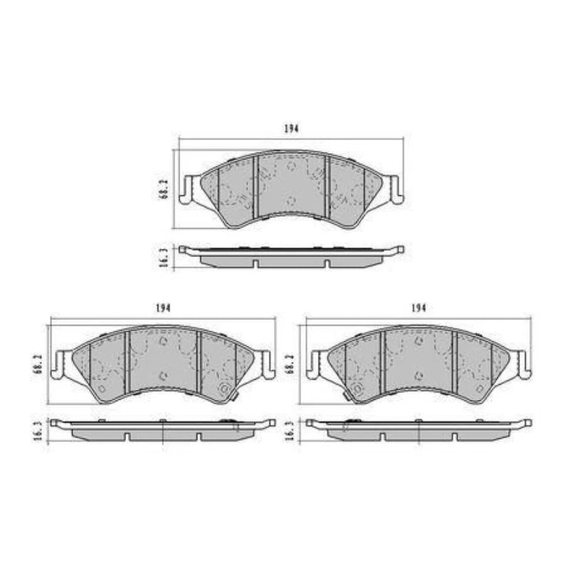 Front Heavy Duty Brake Pads & Shim Hardware for Mazda BT50 (2012–2012)