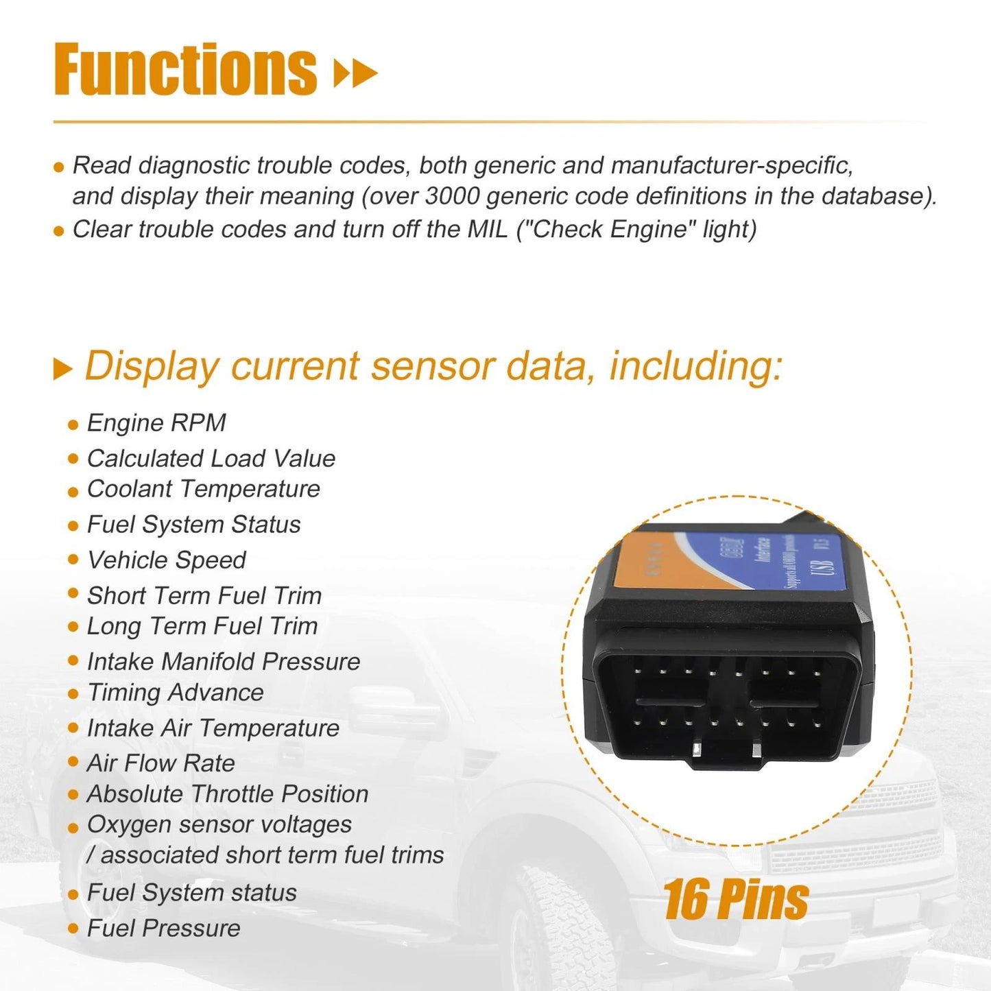 MINI OBDII USB V1.5 Scanner Diagnostic Cable for Windows