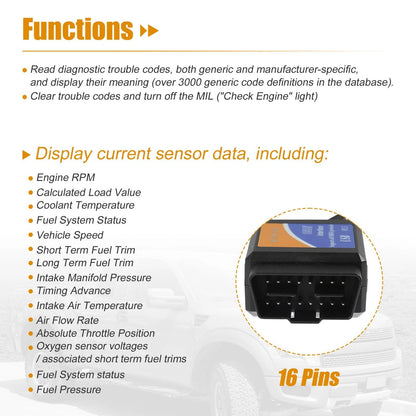 MINI OBDII USB V1.5 Scanner Diagnostic Cable for Windows
