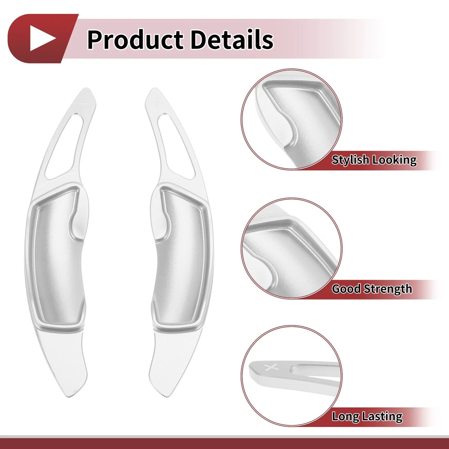 Silver Tone Aluminum Alloy Steering Wheel Paddles for Subaru Impreza (2008-2021)