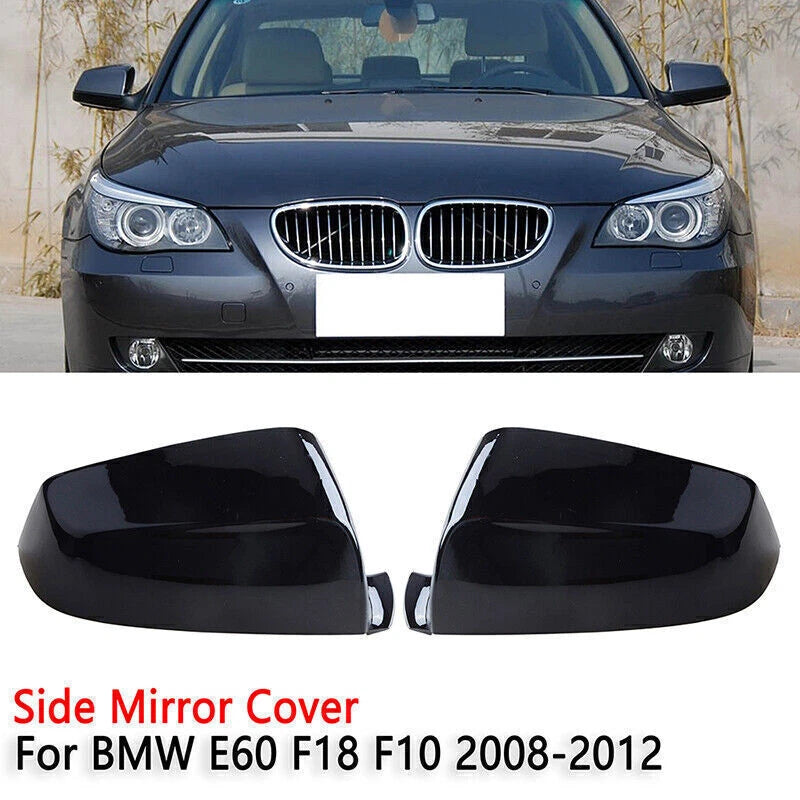 Gloss Black Side Mirror Covers for BMW E60 E61 E63 E64 (2008-2012)