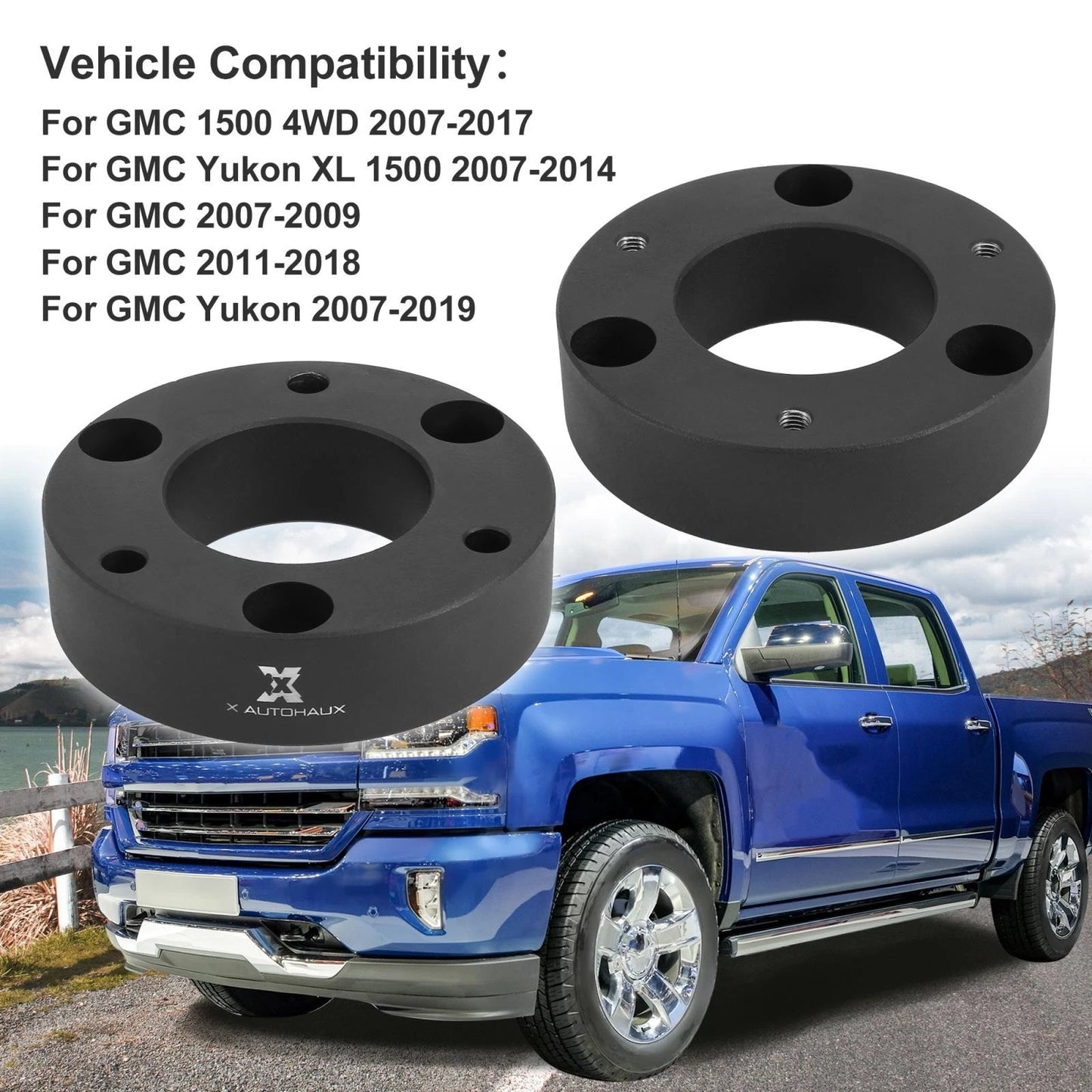 2.5in Front Leveling Lift Spacers Kit for Silverado 1500 4WD (2007-2017)